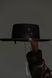 Women's felt boater hat with decor and chain, black