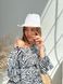 Fedora hat with decor and chains white, Белый