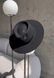 Women's felt fedora hat with decor and chain, black