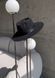 Women's felt fedora hat with decor and chain, black
