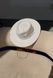 Women's felt fedora hat with decor and chain, white