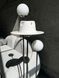 Women's felt fedora hat with decor and chain, white