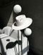 Women's felt fedora hat with decor and chain, white