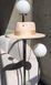 Women's felt fedora hat with decor and chain, beige
