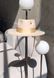 Women's felt fedora hat with decor and chain, beige