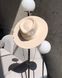 Women's felt fedora hat with decor and chain, beige