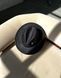 Women's felt fedora hat with decor and chain, black with 7 cm brim