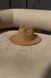 Women's felt fedora hat with decor and chain, camel with 7 cm brim