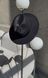 Women's felt fedora hat with decor and chain, black with 7 cm brim
