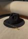 Women's felt fedora hat with decor and chain, black with 7 cm brim