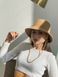 Panama hat women's autumn/winter 100% felt with decor, camel color