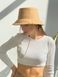 Panama hat women's autumn/winter 100% felt with decor, camel color
