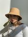 Panama hat women's autumn/winter 100% felt with decor, camel color