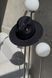 Women's felt fedora hat with decor and chain, black with 7 cm brim