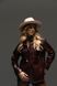 Women's felt fedora hat with decor and chain, beige