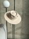 Women's felt fedora hat with decor and chain, beige