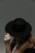 Women's felt boater hat with decor and chain, black