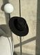 Women's felt boater hat with decor and chain, black