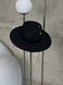 Women's felt boater hat with decor and chain, black